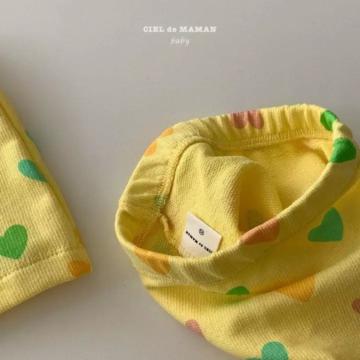 Ciel De Maman - Korean Baby Fashion - #babyfever - Heart Sleevelss Top Bottom Set - 3