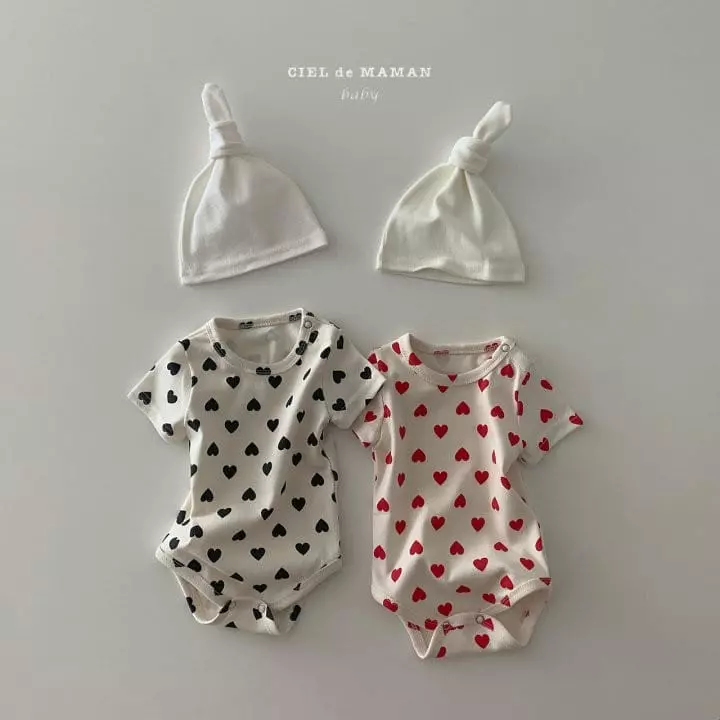 Ciel De Maman - Korean Baby Fashion - #babyfever - Heart Bodysuit - 4