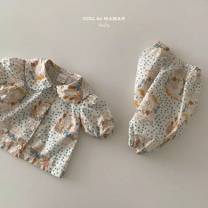 Ciel De Maman - Korean Baby Fashion - #babyoutfit - Dong Car Animal Top Bottom Set - 6