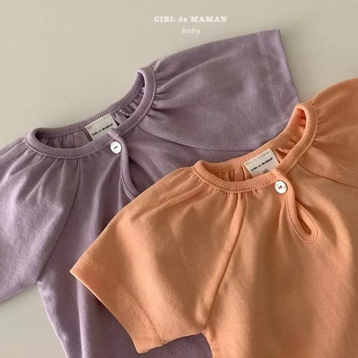 Ciel De Maman - Korean Baby Fashion - #babyoutfit - Button Shirring Tee - 2
