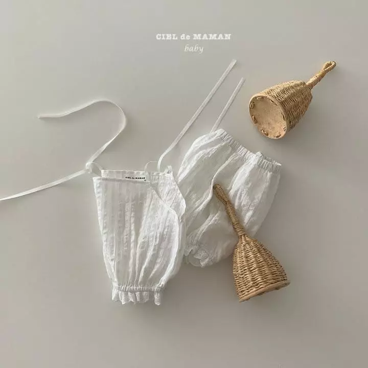 Ciel De Maman - Korean Baby Fashion - #babywear - Balloon Lace Sleeveless Top Bottom Set - 7