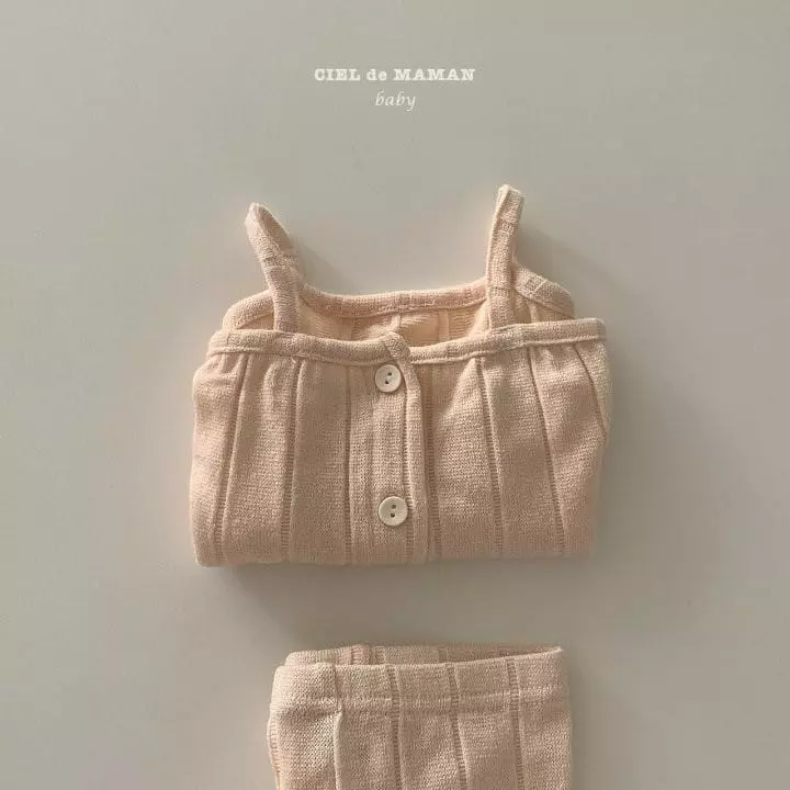 Ciel De Maman - Korean Baby Fashion - #onlinebabyboutique - Jelly Sleeveless Top Bottom Set - 6