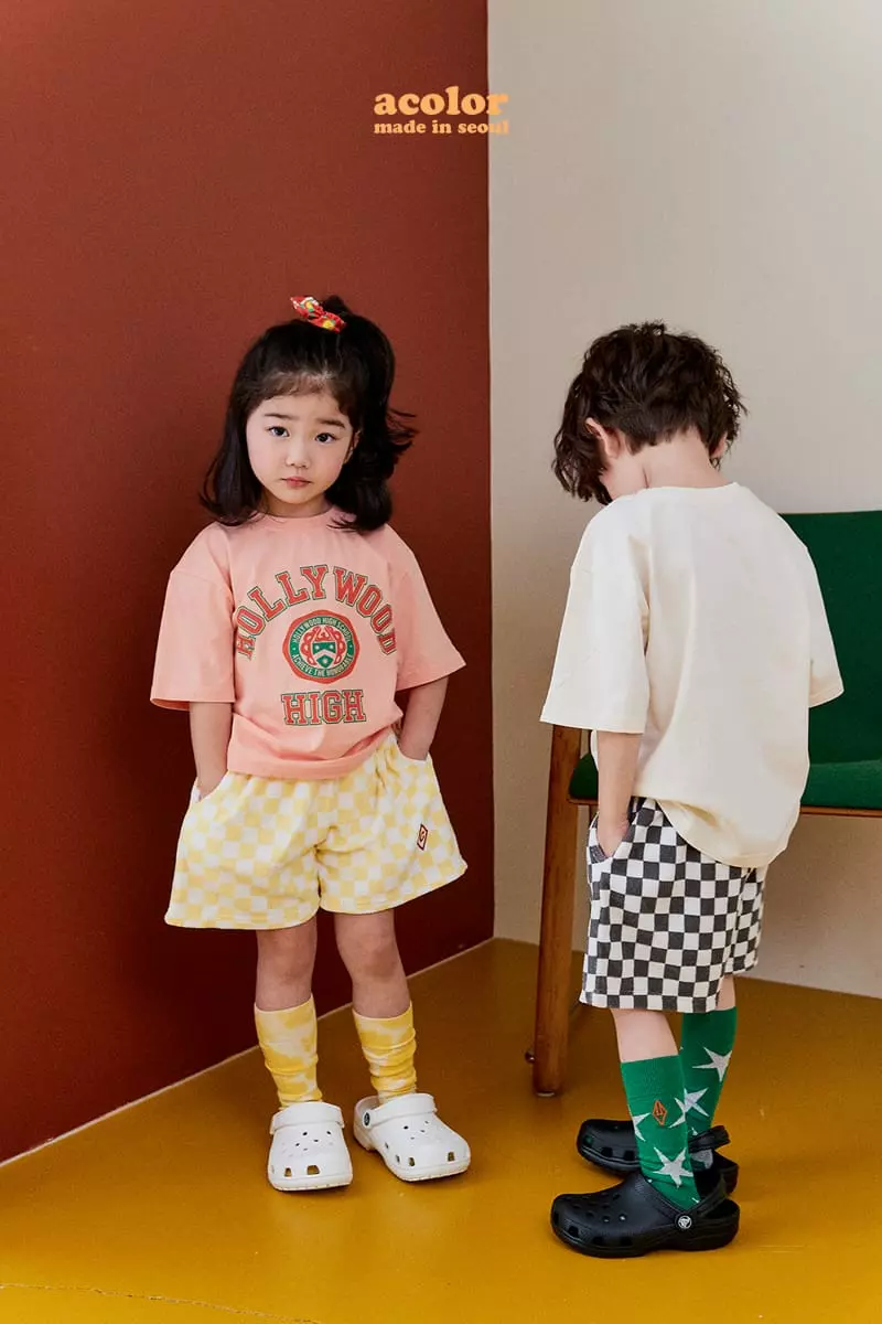 Color - Korean Children Fashion - #fashionkids - Check Terry Shorts - 8