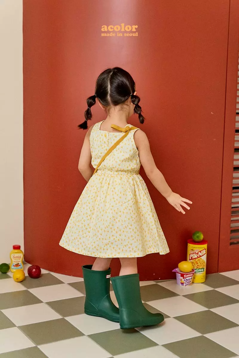 Color - Korean Children Fashion - #fashionkids - Flower Sleeveless One-piece - 3