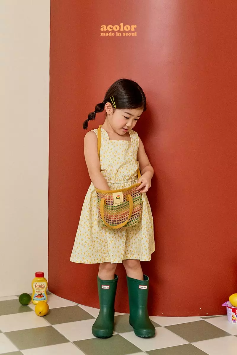 Color - Korean Children Fashion - #fashionkids - Flower Sleeveless One-piece - 4