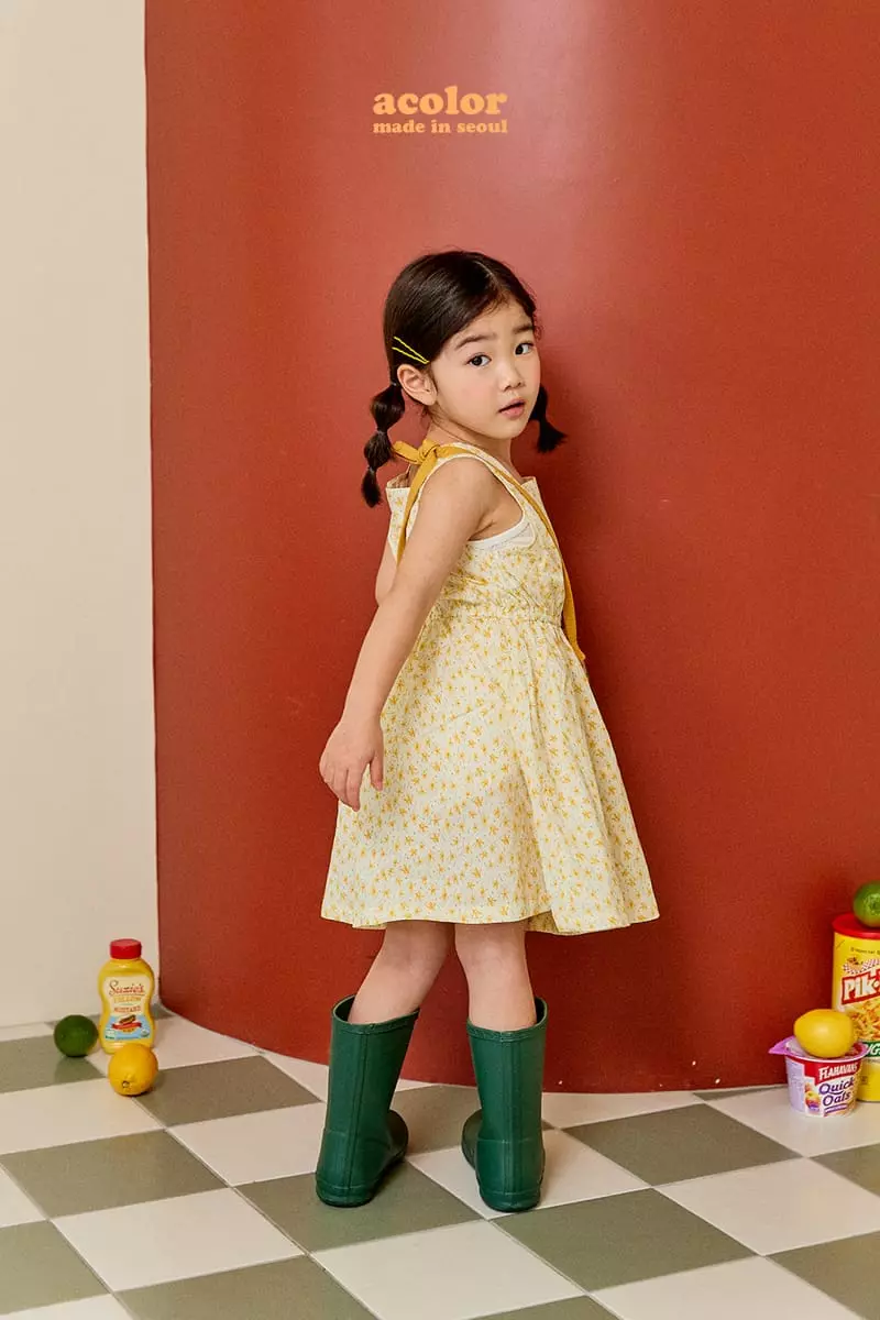 Color - Korean Children Fashion - #kidsstore - Flower Sleeveless One-piece - 5