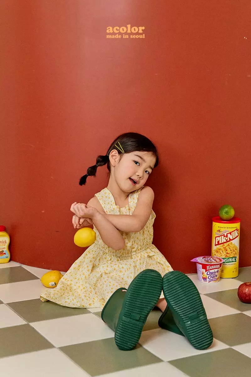 Color - Korean Children Fashion - #kidzfashiontrend - Flower Sleeveless One-piece - 6