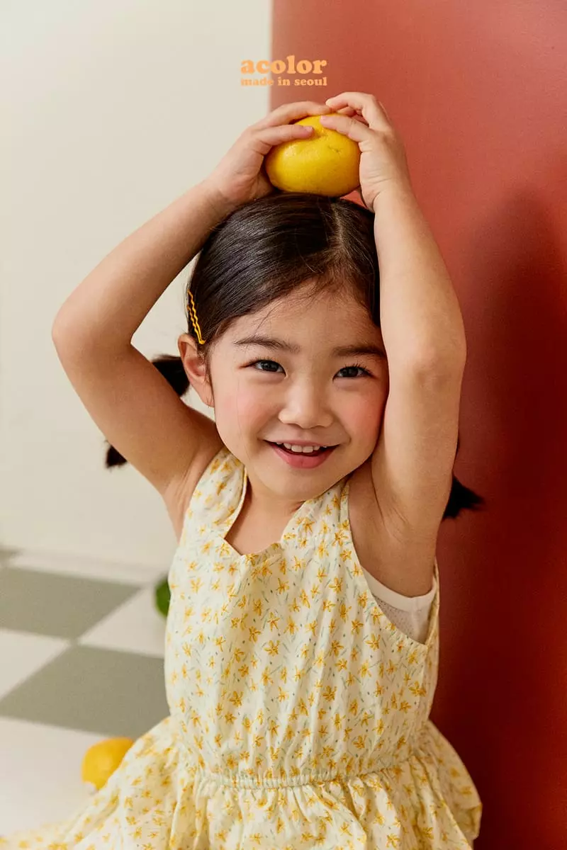 Color - Korean Children Fashion - #littlefashionista - Flower Sleeveless One-piece - 8