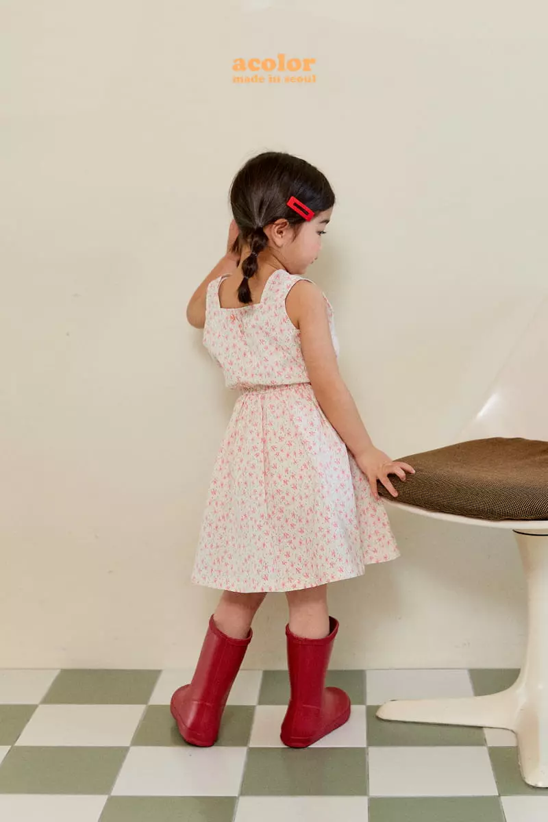 Color - Korean Children Fashion - #minifashionista - Flower Sleeveless One-piece - 10