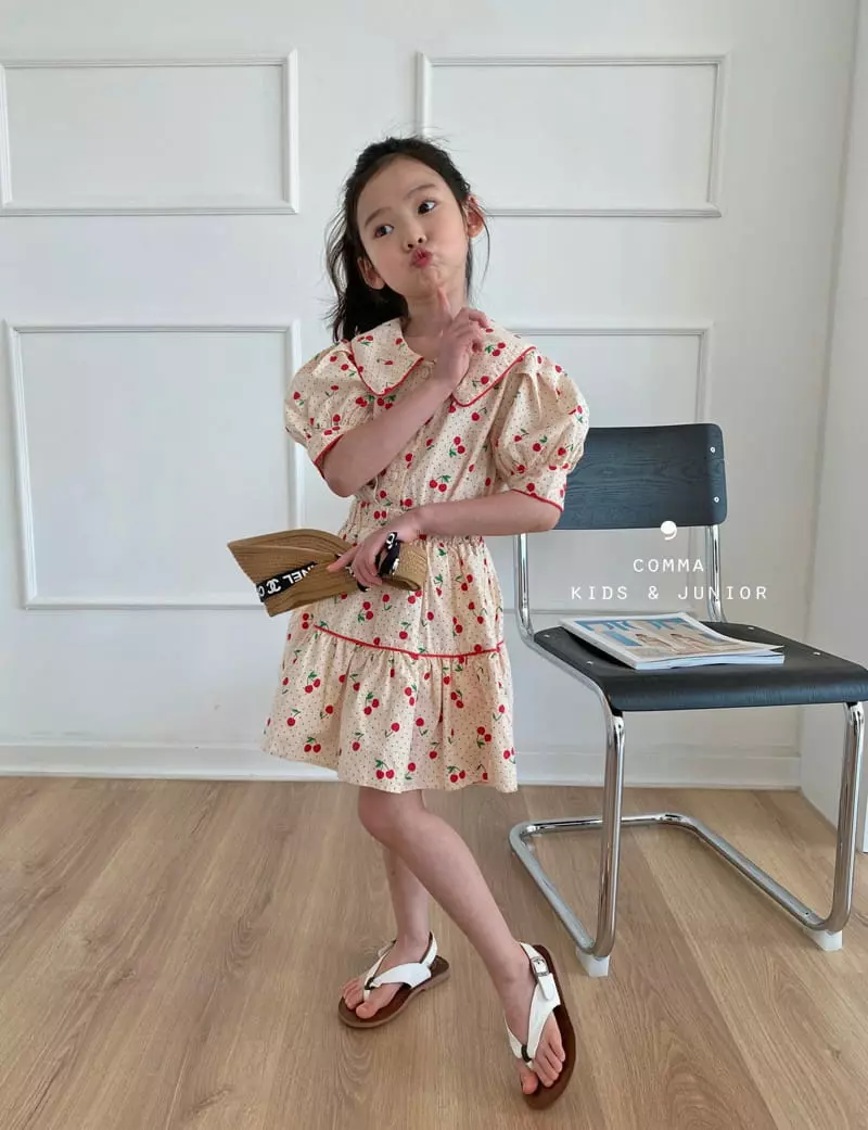Comma - Korean Children Fashion - #Kfashion4kids - Cherry Top Bottom Set - 7