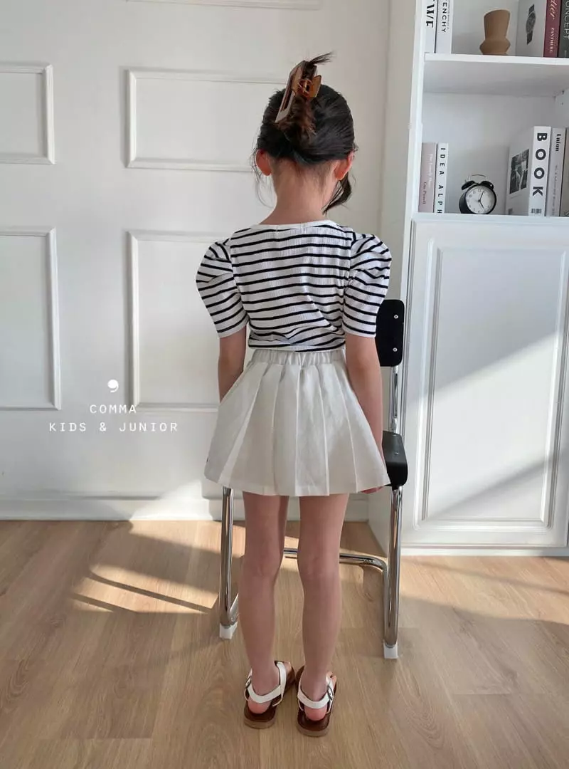 Comma - Korean Children Fashion - #Kfashion4kids - Stripes Puff Tee - 5