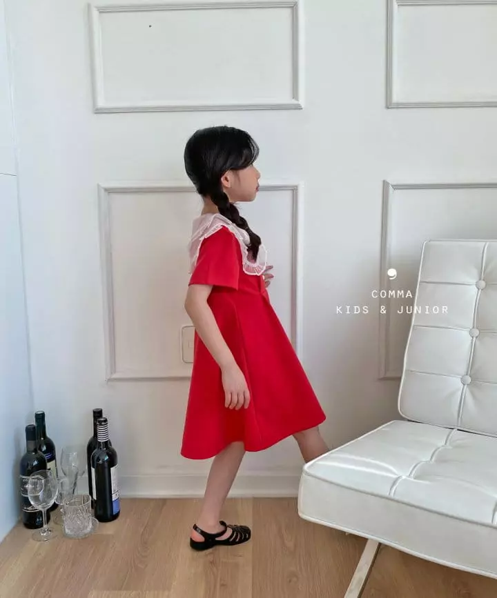 Comma - Korean Children Fashion - #childofig - Mesh Collar One-piece - 5