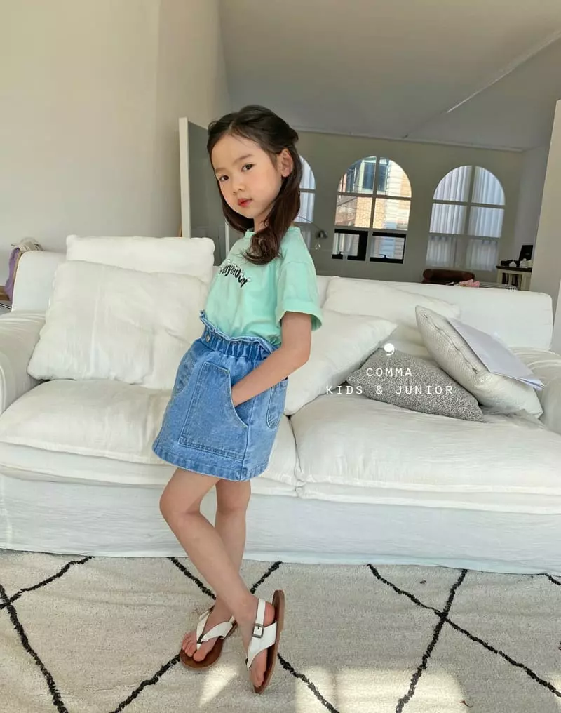 Comma - Korean Children Fashion - #childofig - Denim Pumpkin Skirt - 12
