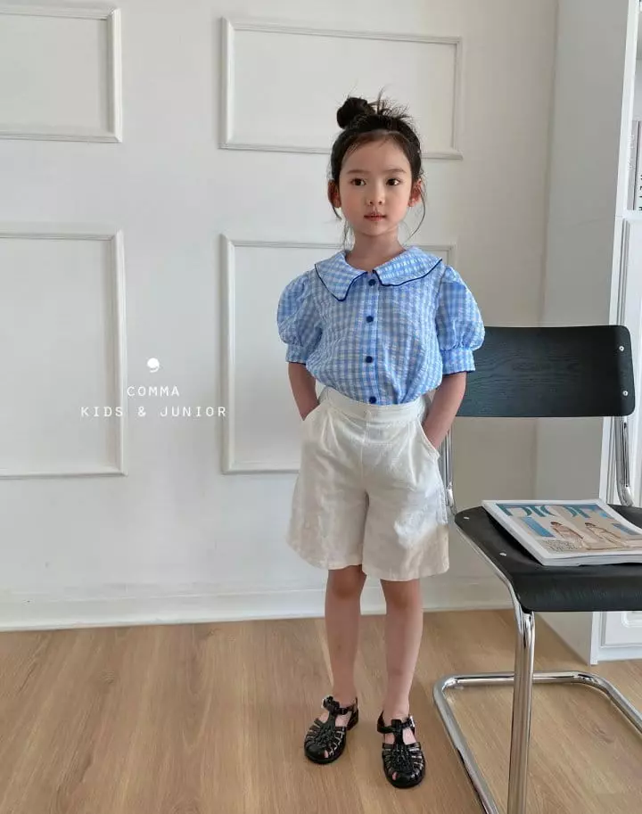 Comma - Korean Children Fashion - #childofig - Check Pipig Blouse - 5