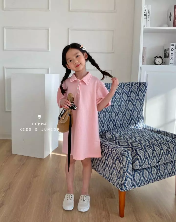 Comma - Korean Children Fashion - #childrensboutique - Collar Mini One-piece