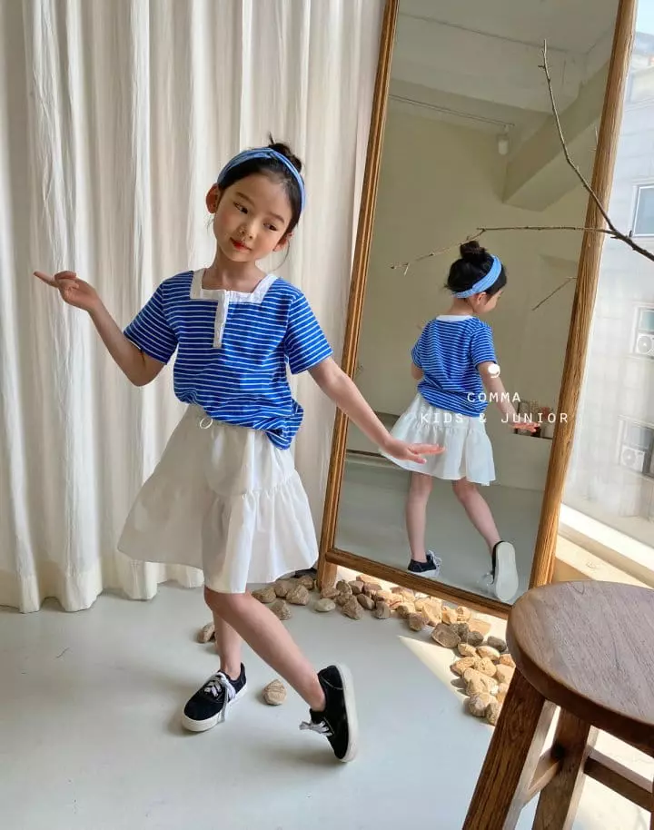 Comma - Korean Children Fashion - #designkidswear - Small Stripes Tee - 10