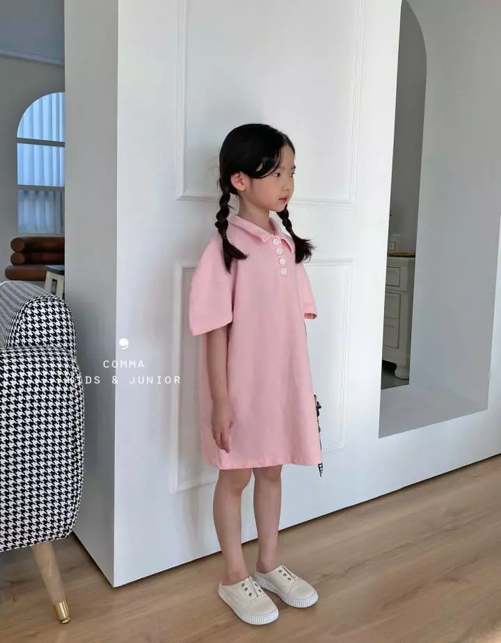 Comma - Korean Children Fashion - #discoveringself - Collar Mini One-piece - 3