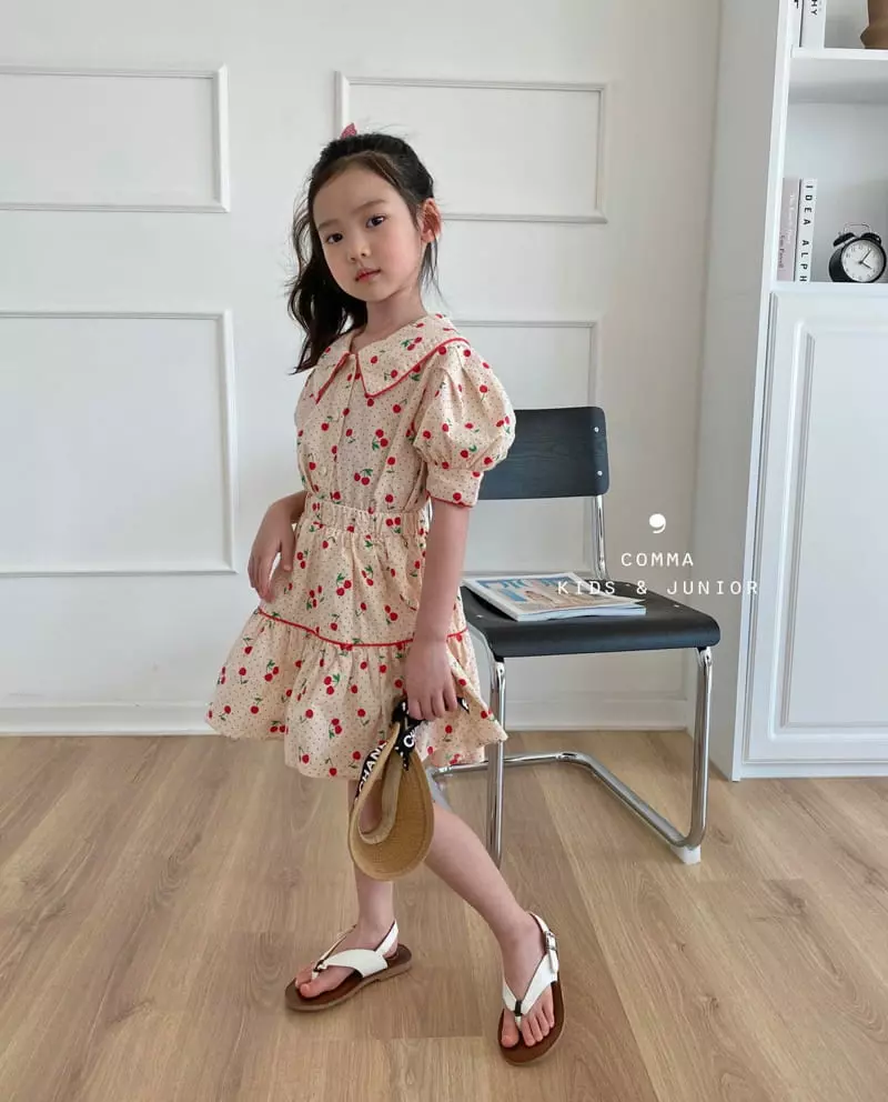 Comma - Korean Children Fashion - #discoveringself - Cherry Top Bottom Set - 2