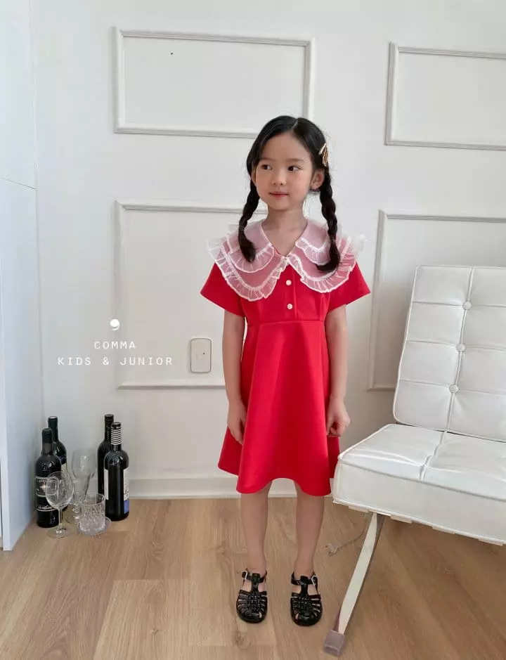 Comma - Korean Children Fashion - #fashionkids - Mesh Collar One-piece - 9
