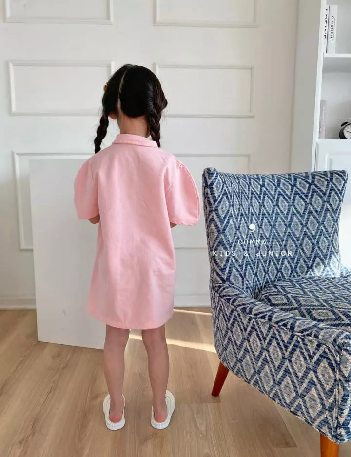 Comma - Korean Children Fashion - #discoveringself - Collar Mini One-piece - 4