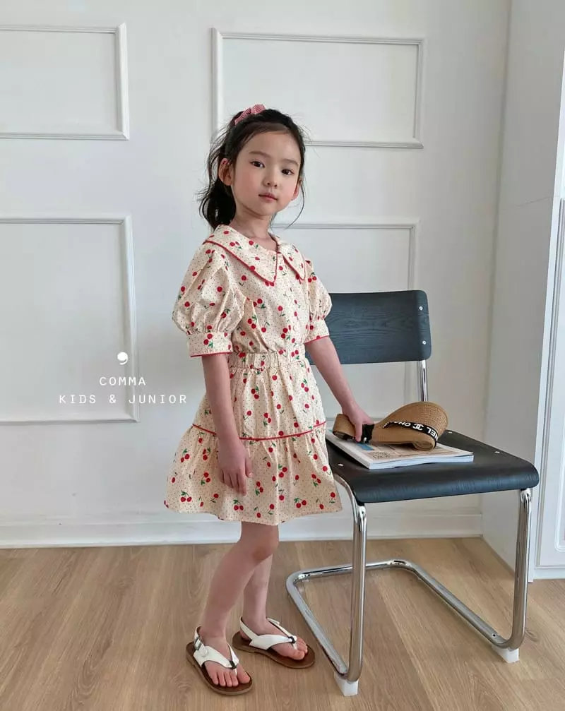 Comma - Korean Children Fashion - #fashionkids - Cherry Top Bottom Set - 3