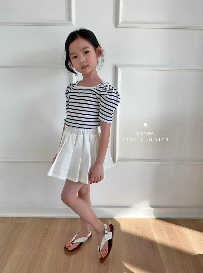 Comma - Korean Children Fashion - #fashionkids - Stripes Puff Tee