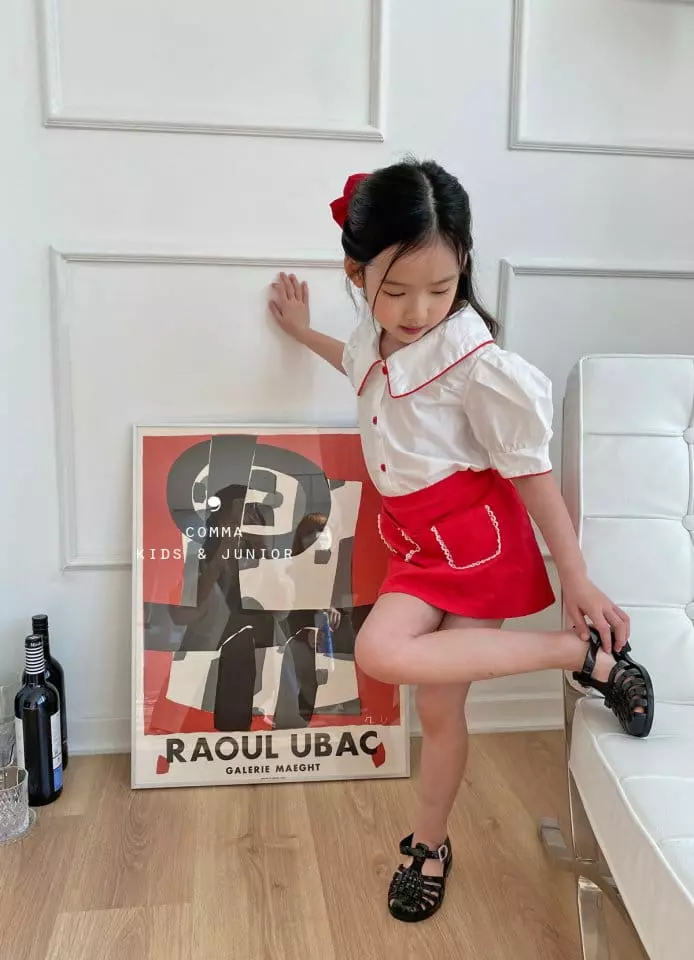 Comma - Korean Children Fashion - #kidsshorts - Muzi Piping Blouse - 12