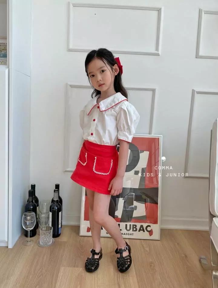 Comma - Korean Children Fashion - #kidsshorts - Check Pipig Blouse - 11