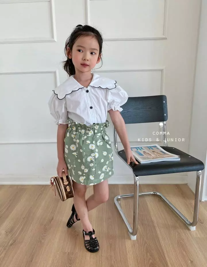 Comma - Korean Children Fashion - #kidsshorts - Scallop Blouse - 9
