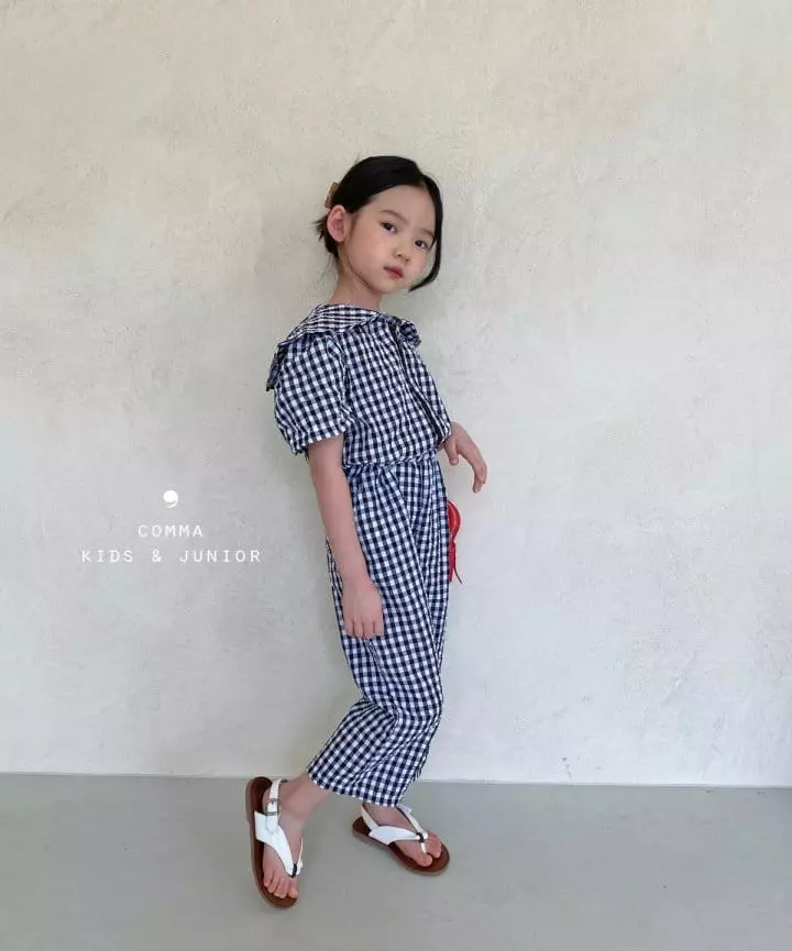 Comma - Korean Children Fashion - #kidsshorts - Circle Collat Jumpsuit - 4
