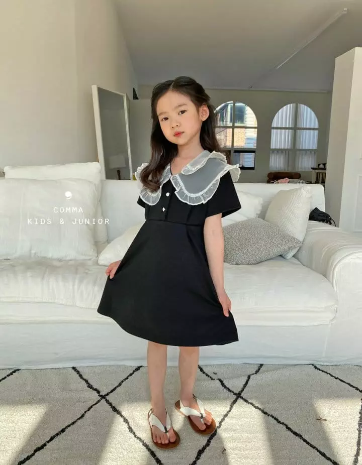Comma - Korean Children Fashion - #kidsstore - Mesh Collar One-piece - 11