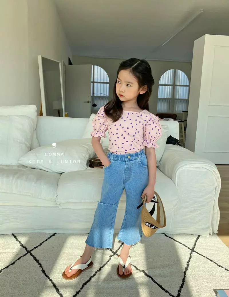 Comma - Korean Children Fashion - #kidsstore - Slit Capri Jeans - 2