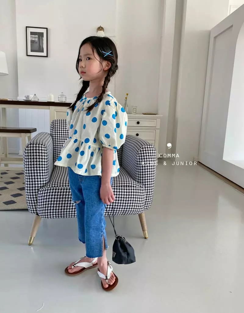 Comma - Korean Children Fashion - #kidsstore - Big Dot Blouse