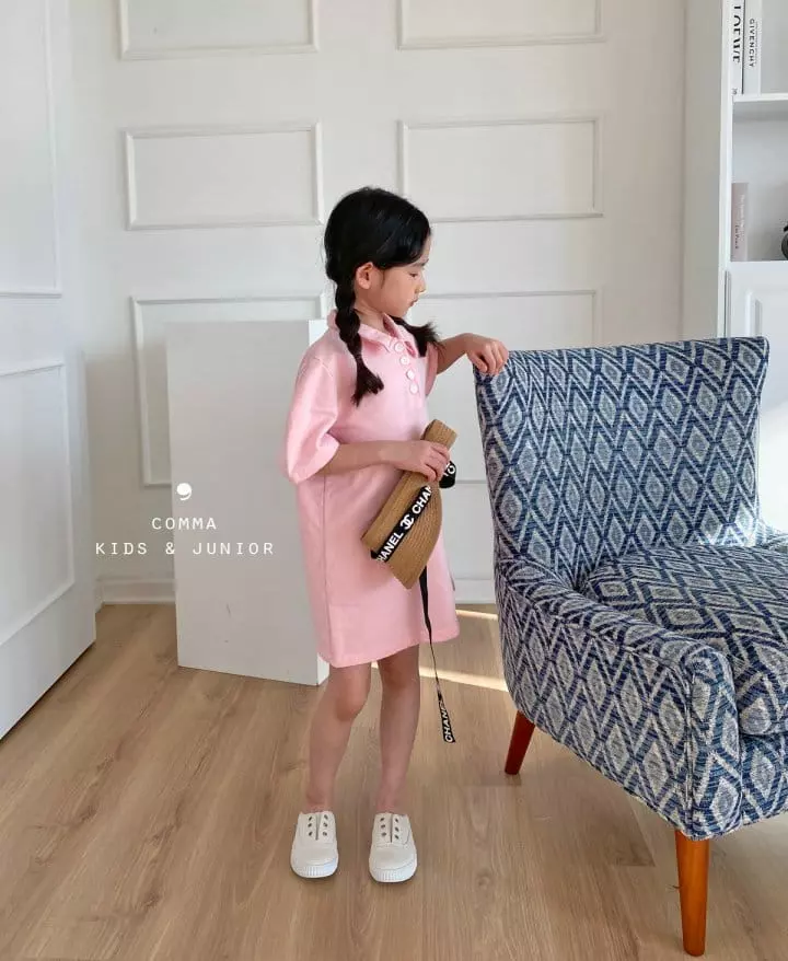 Comma - Korean Children Fashion - #kidzfashiontrend - Collar Mini One-piece - 7