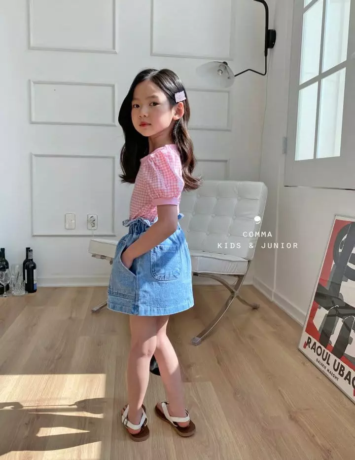 Comma - Korean Children Fashion - #kidzfashiontrend - CheckPuff Tee - 2