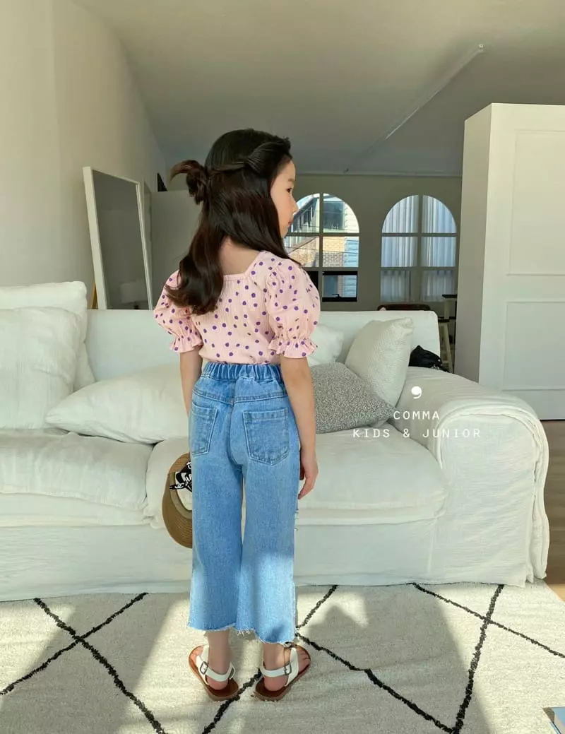 Comma - Korean Children Fashion - #kidzfashiontrend - Slit Capri Jeans - 3