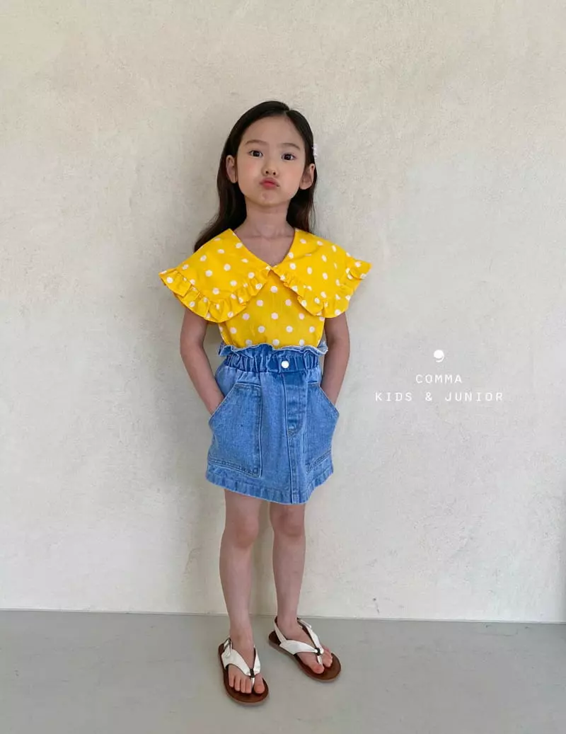 Comma - Korean Children Fashion - #kidzfashiontrend - Big Collar Blouse