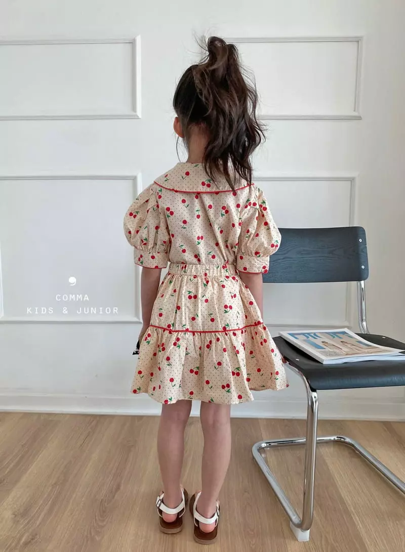 Comma - Korean Children Fashion - #kidzfashiontrend - Cherry Top Bottom Set - 6