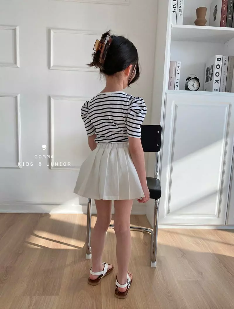 Comma - Korean Children Fashion - #kidsstore - Stripes Puff Tee - 4
