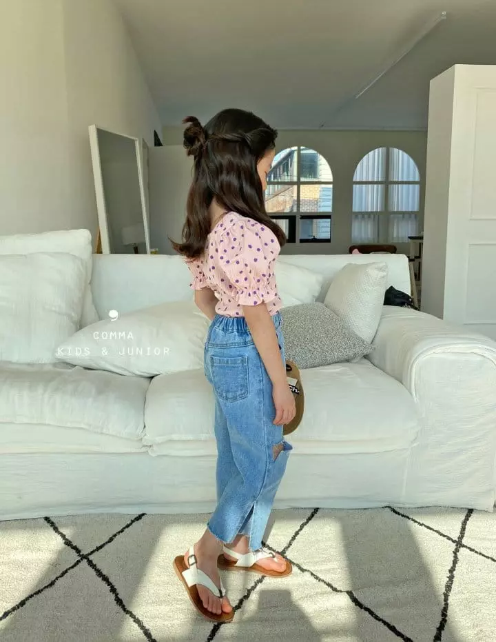 Comma - Korean Children Fashion - #littlefashionista - Dot Puff Tee - 6