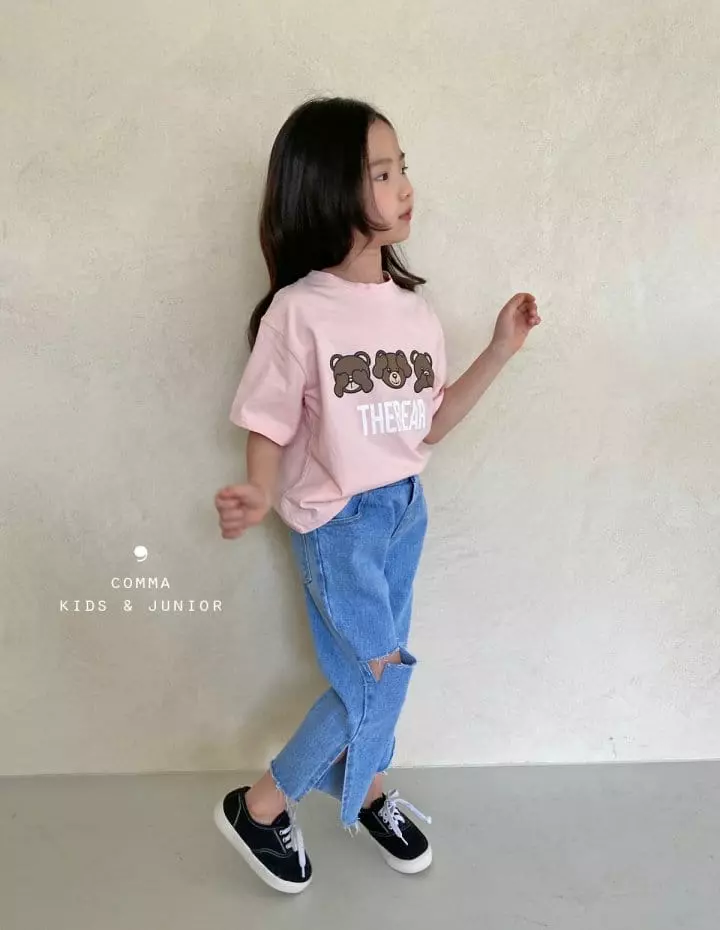 Comma - Korean Children Fashion - #littlefashionista - Bear Tee - 2
