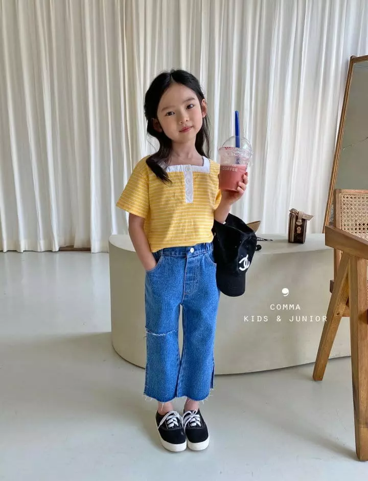Comma - Korean Children Fashion - #littlefashionista - Small Stripes Tee