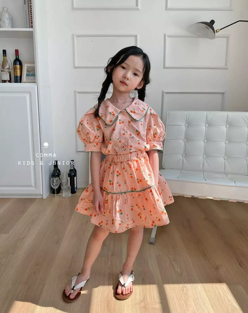Comma - Korean Children Fashion - #littlefashionista - Cherry Top Bottom Set - 8