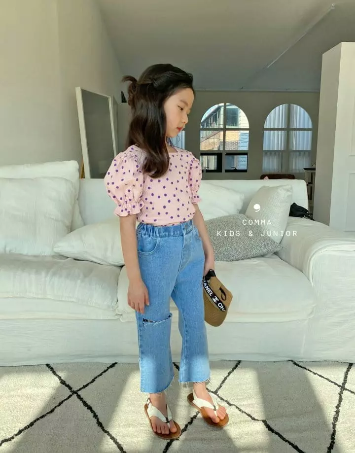 Comma - Korean Children Fashion - #magicofchildhood - Dot Puff Tee - 7