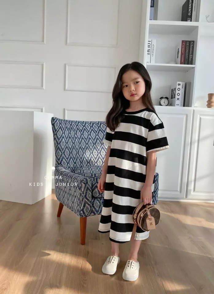 Comma - Korean Children Fashion - #magicofchildhood - Stripes Tong Slit One-piece - 8