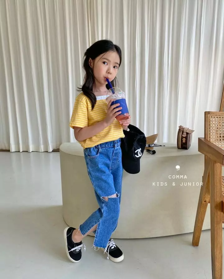 Comma - Korean Children Fashion - #magicofchildhood - Small Stripes Tee - 2