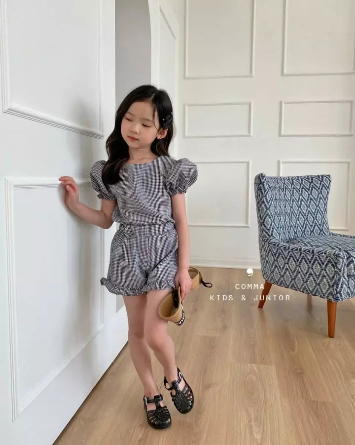 Comma - Korean Children Fashion - #magicofchildhood - Check Celeb Top Bottom Set - 9