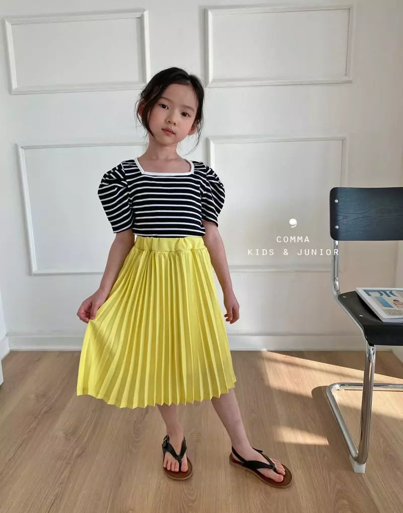 Comma - Korean Children Fashion - #magicofchildhood - Stripes Puff Tee - 7