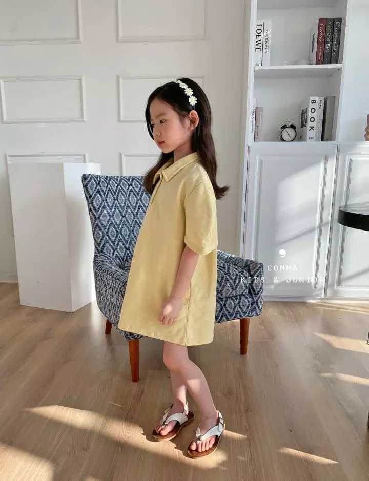 Comma - Korean Children Fashion - #minifashionista - Collar Mini One-piece - 11