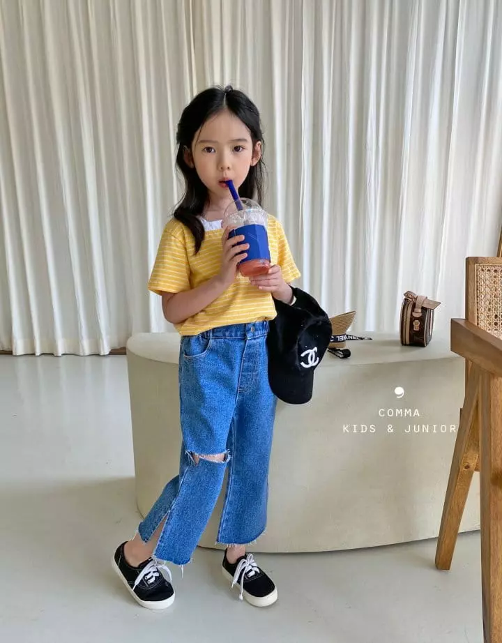 Comma - Korean Children Fashion - #minifashionista - Small Stripes Tee - 3